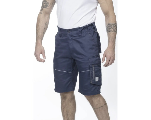 Modré pracovní šortky s několika kapsami