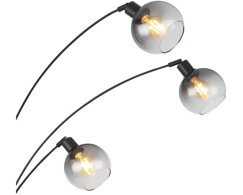 Trojramenná stojací lampa s kulatými skleněnými stínidly