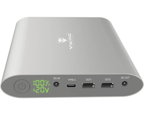 Šedá powerbanka s USB porty