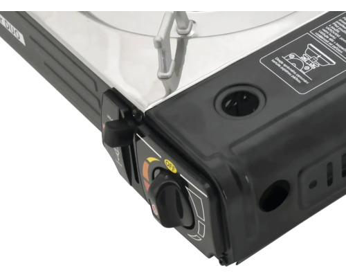 Plynový vařič s ovládacím knoflíkem a aretací kartuše