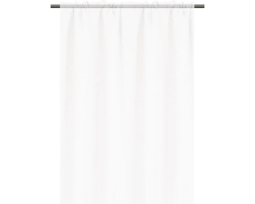 Záclona se systémem zavěšení na řasící pásce na tyči