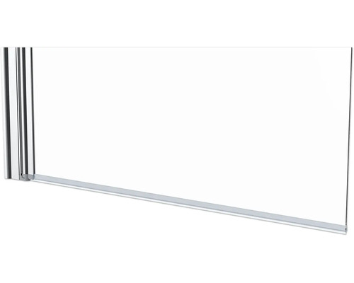 Detail sprchového koutu se skleněnou stěnou a rámem