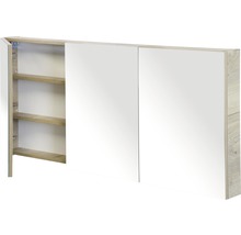 Zrcadlová skříňka bez osvětlení Sanox 140 x 13 x 65 cm dub přírodní 3 dvířka