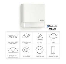 Senzor Steinel s detaily o produktu a funkcí Bluetooth Mesh