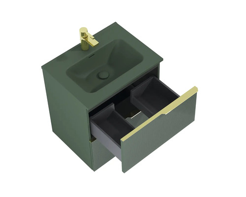 Umyvadlová skříňka s otevřeným zásuvným výsuvem a baterií