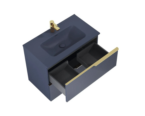 Skříňka pod umyvadlo s otevřeným výsuvem a umyvadlem