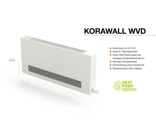 Nízkoteplotní radiátor Korawall WVD pro tepelná čerpadla