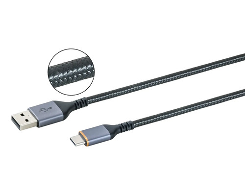 USB kabel s konektory USB-A a USB-C