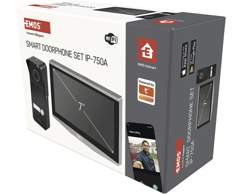 Balení sady chytrého domovního telefonu EMOS IP-750A s funkcí WiFi