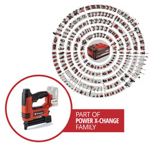 Elektrická sponkovačka Einhell a zobrazení všech zařízení řady Power X-Change
