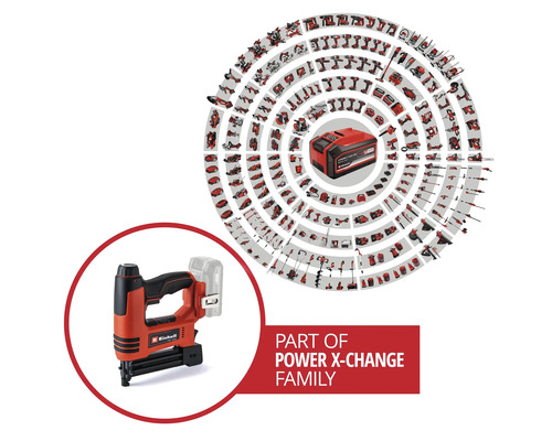 Elektrická sponkovačka Einhell a zobrazení všech zařízení řady Power X-Change