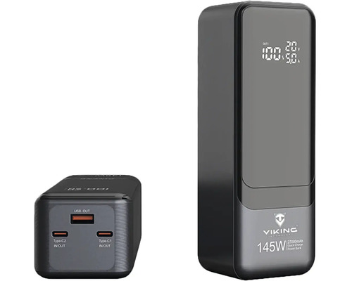 Dvě powerbanky s USB porty a digitálním displejem