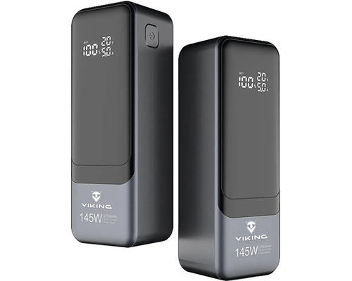 Dvě přenosné powerbanky Viking s digitálním displejem