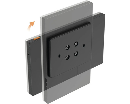 Montážní deska dveřního interkomu se šipkou ukazující směr posuvu