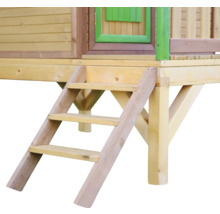 Dřevěný hrací domek se schody