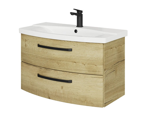 Skříňka pod umyvadlo se dvěma zásuvkami, umyvadlem a baterií