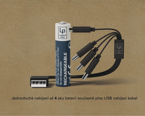 Nabíjecí baterie s USB nabíjecím kabelem