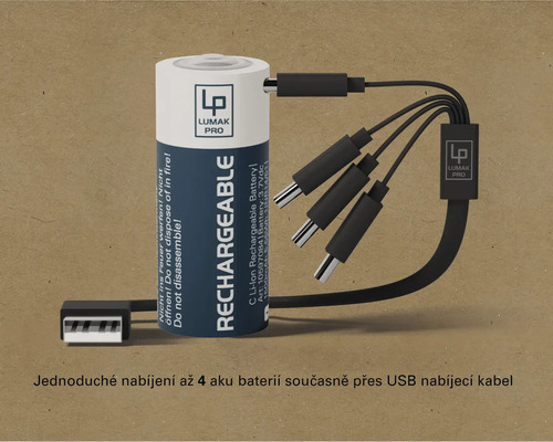 Lumak Pro baterie s USB nabíjecím kabelem
