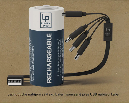 Nabíjecí baterie s nabíjecím USB kabelem
