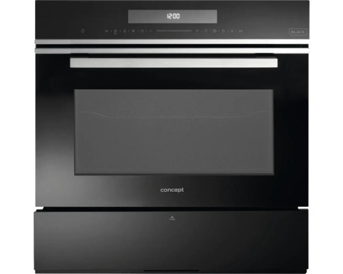 Černá vestavná trouba s digitálním displejem