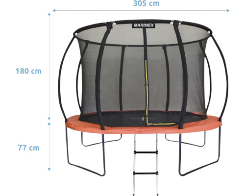 Trampolína se sítí a žebříkem, průměr 305 cm, výška 180 cm