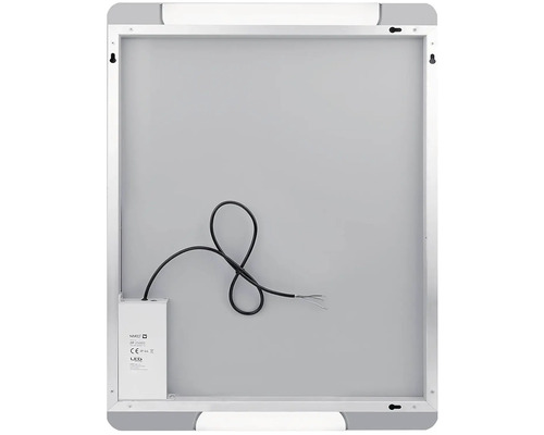 Zadní strana zrcadla s LED osvětlením a připojovacím kabelem