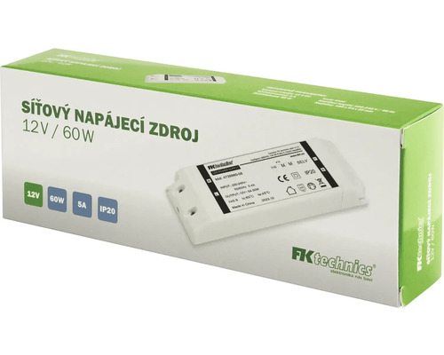 Síťový napájecí zdroj FK Technics 12V 60W v balení