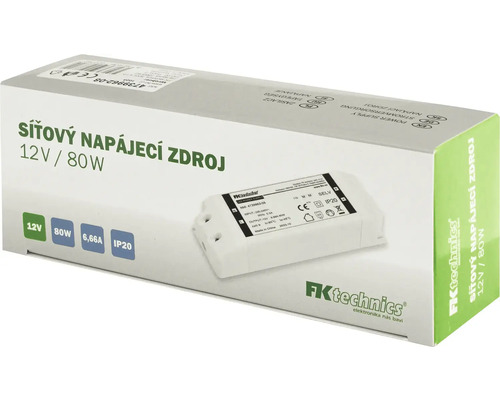 Síťový napájecí zdroj 12 V 80 W v balení