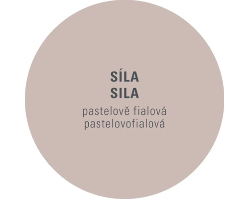 Textová grafika s nápisem Sila, pastelově fialová