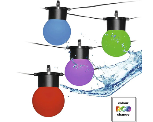 Světelný řetěz s RGB žárovkami měnícími barvu