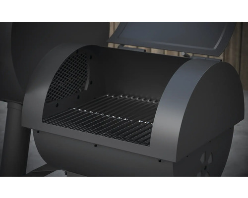 Otevřený gril na dřevěné uhlí s grilovacím roštem