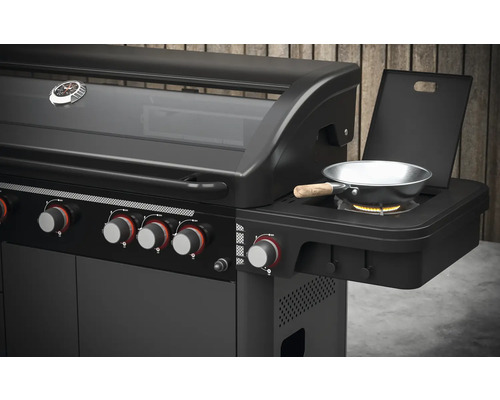 Plynový gril s bočním hořákem a ukazatelem teploty