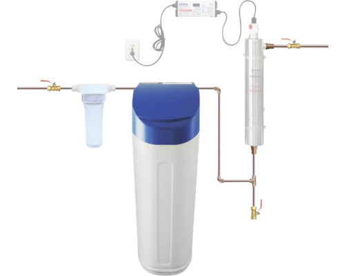 Změkčovač vody pro úpravu vody s UV dezinfekčním systémem a předfiltrem