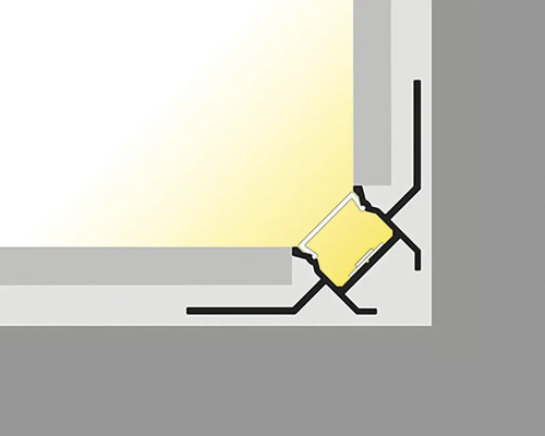 Rohová montáž LED světla