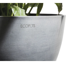 Detail květináče Ecopot s nápisem.