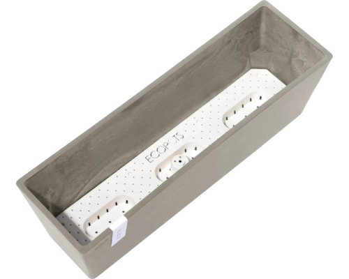 Šedý, obdélníkový květináč se zavlažovací vložkou