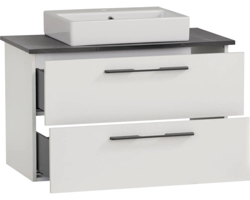 Skříňka pod umyvadlo se dvěma zásuvkami a umyvadlem na desku
