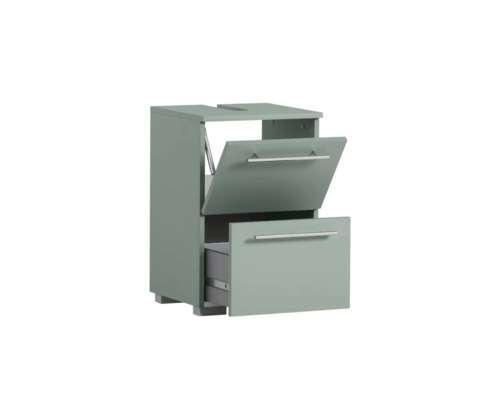 Skříňka pod umyvadlo se zásuvkou a výklopnou přihrádkou do koupelny