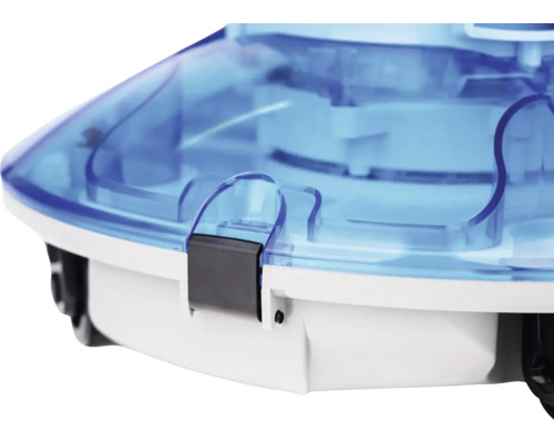 Detailní pohled na čistič bazénu s průhledným pouzdrem