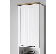 Vysoká skříňka s dvířky, dřevěnou deskou a rukojetí