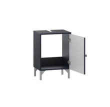 Skříňka pod umyvadlo s otevřenými dvířky a nožičkami