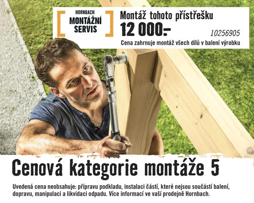 Montážní servis Hornbach pro přístřešek.