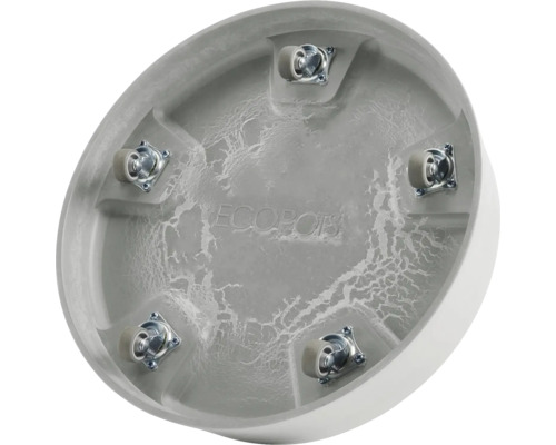 Spodní strana kulaté podložky pod květináč s kolečky