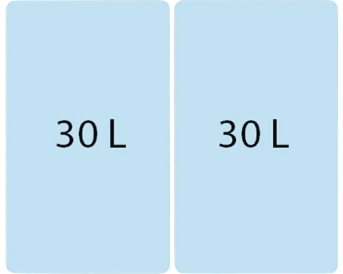 Dvě nádoby, každá o objemu 30 litrů