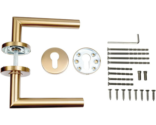 Sada kliky ke dveřím s rozetami a upevňovacím materiálem