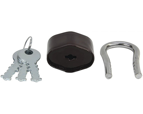 Visací zámek se třemi klíči a třmenem