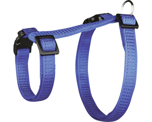 Modrý nylonový postroj pro psy s nastavitelnými přezkami