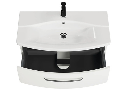 Umyvadlo se zásuvkou a vodovodní baterií