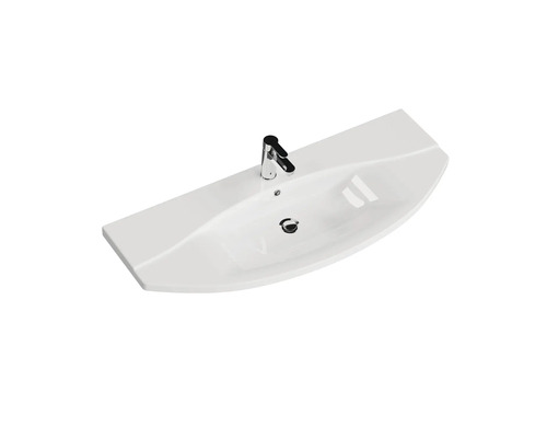 Půlkruhové umyvadlo na desku s baterií