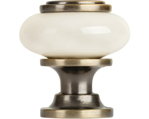 Nábytkový knoflík z keramiky a kovu
